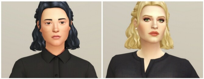 Sims 4 Half up Braid Hair Edit at Rusty Nail