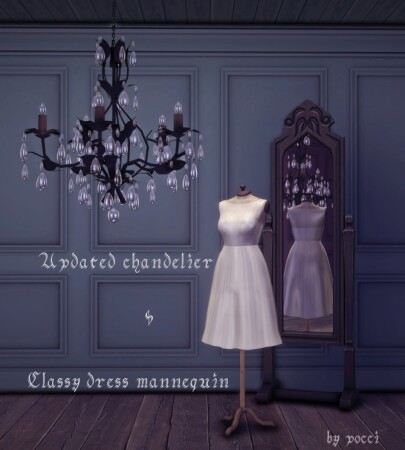 Chandelier & classy dress mannequin by Pocci at Garden Breeze Sims 4