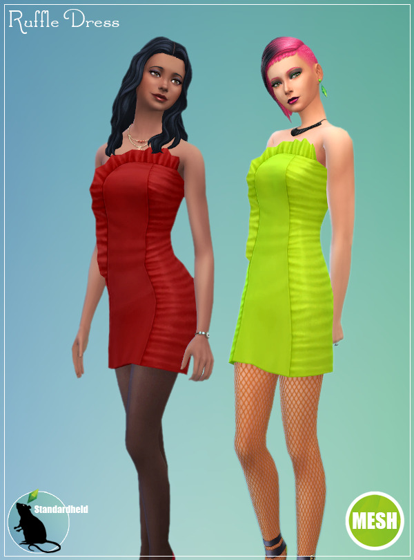 Sims 4 3to4 Ruffle Dress Recolor at Standardheld
