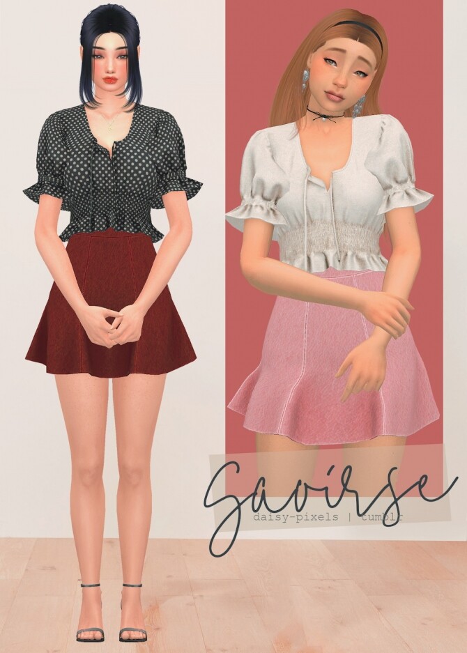 Sims 4 Saoirse Set: blouse and skirt at Daisy Pixels