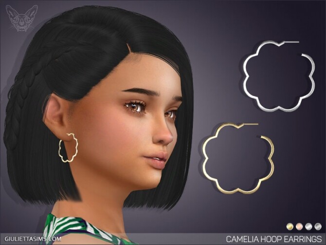 Sims 4 Camelia Hoop Earrings For Kids at Giulietta