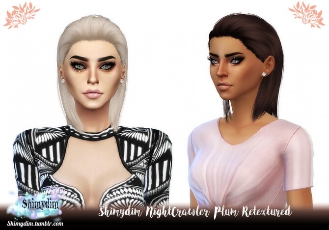 Sims 4 NightCrawler Plum Hair Retexture Naturals + Unnaturals at Shimydim Sims