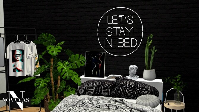Sims 4 LET’S STAY IN BED NEON at Novvvas