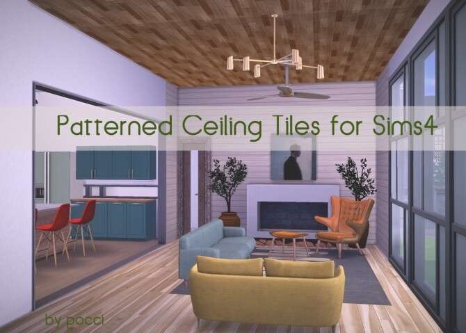 Sims 4 Patterned Ceiling Tiles by Pocci at Garden Breeze Sims 4