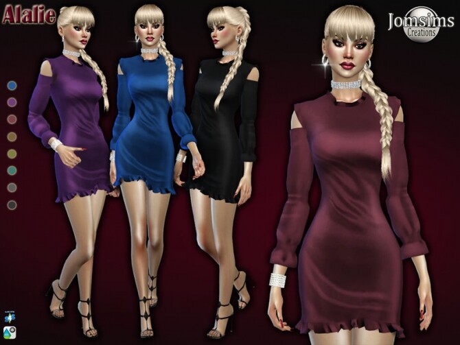 Sims 4 Alalie dress by jomsims at TSR