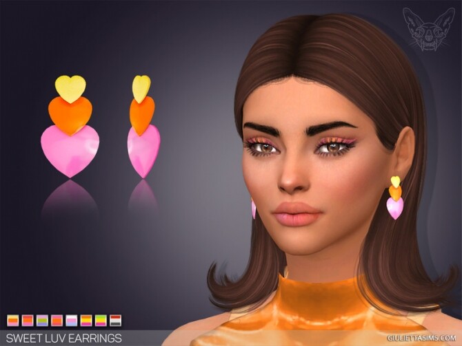 Sims 4 Sweet Luv Earrings by feyona at TSR