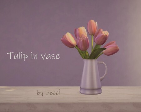 Tulip in vase by Pocci at Garden Breeze Sims 4