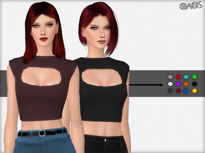 Sims 4 Sleeveless Cut Out Top by OranosTR at TSR