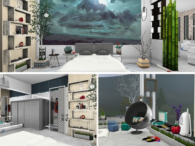 Sims 4 Cassandra futuristic home by melapples at TSR