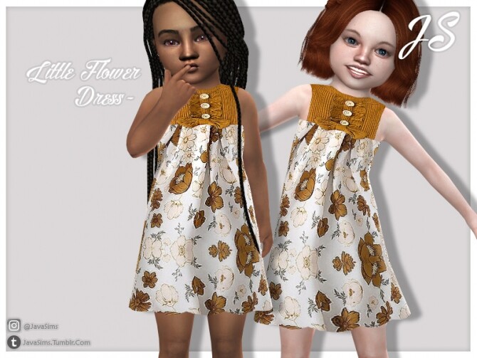 Sims 4 Little Flower Dress by JavaSims at TSR