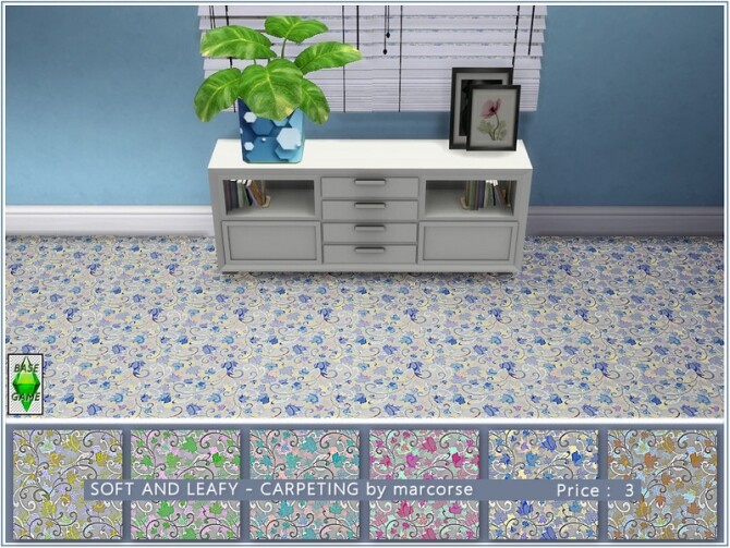 Sims 4 Soft and Leafy Carpeting by marcorse at TSR