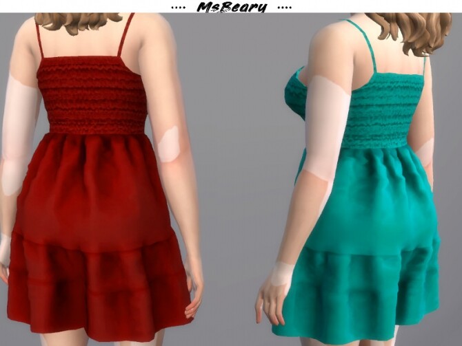 Sims 4 Shirred Cami Sundress by MsBeary at TSR