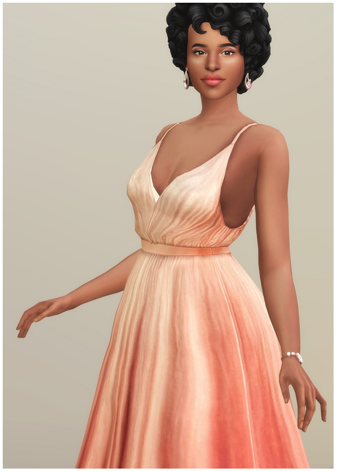 Sims 4 Peach Silk Gown at Rusty Nail