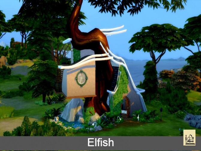 Sims 4 Elfish small arboreal elf house by GenkaiHaretsu at TSR