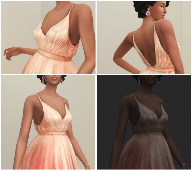 Sims 4 Peach Silk Gown at Rusty Nail