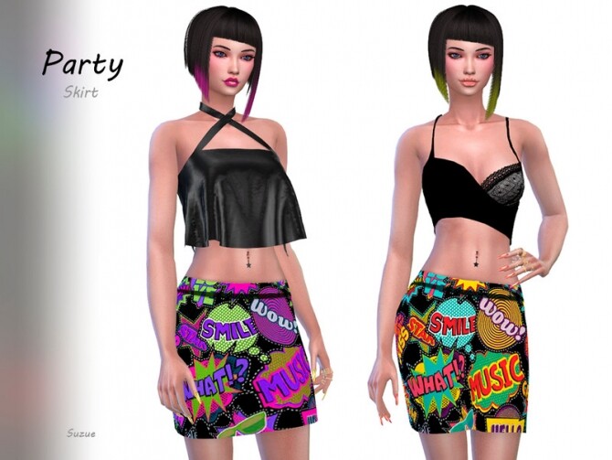 Sims 4 Party Skirt by Suzue at TSR