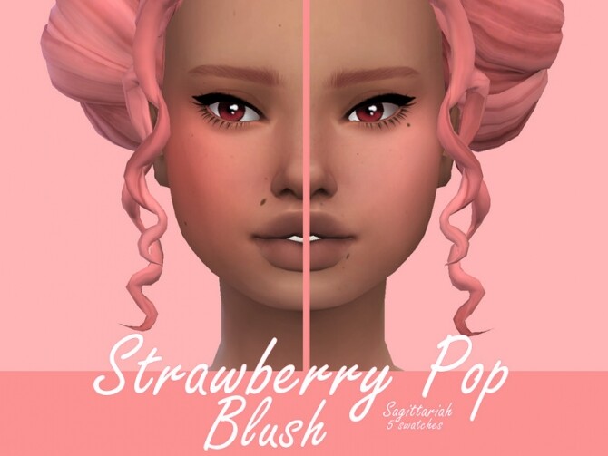 Sims 4 Strawberry Pop Blush by Sagittariah at TSR