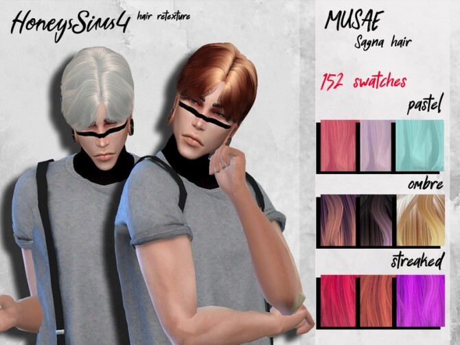 Sims 4 Male hair retexture Musae Sagna by HoneysSims4 at TSR