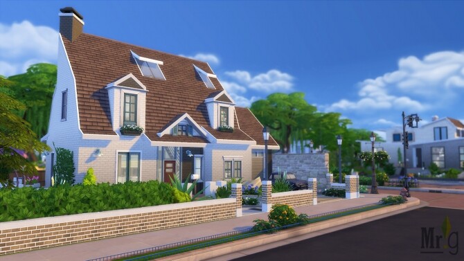 Sims 4 Baccara Base Game Suburban House at Mister Glucose
