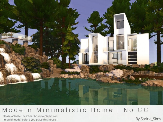 Sims 4 Modern Minimalistic Home No CC by Sarina Sims at TSR
