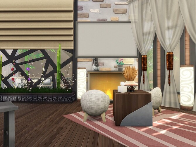 Sims 4 Modern Zen studio house by Ineliz at TSR