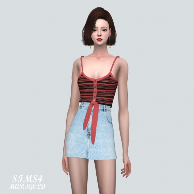 Tied Knit Sleeveless Top V2 at Marigold » Sims 4 Updates