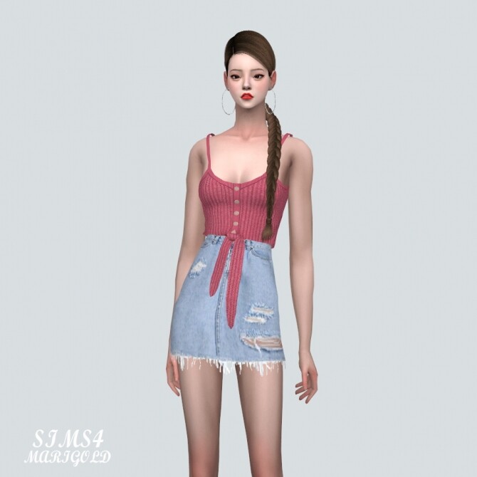 Sims 4 Tied Knit Sleeveless Top at Marigold