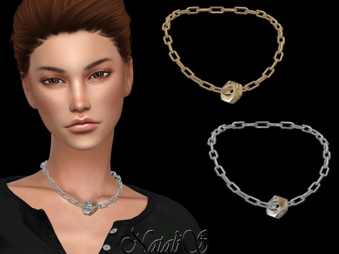 Sims 4 Hex nut chain necklace by NataliS at TSR