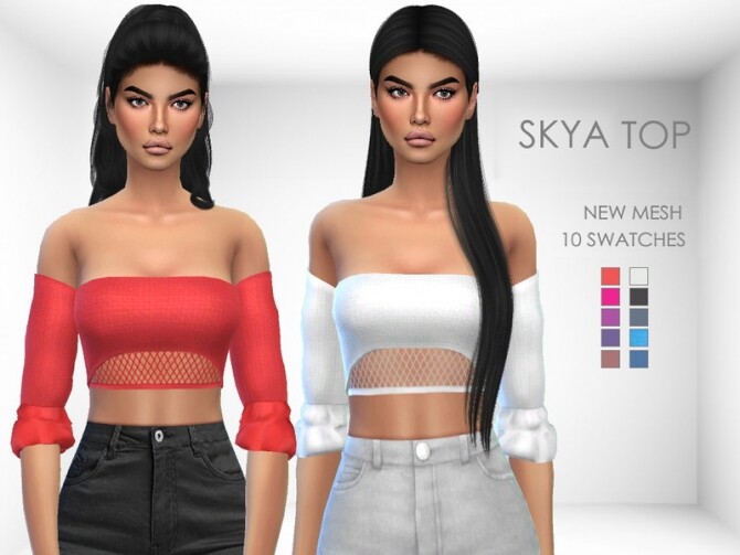 Sims 4 Skya Top by Puresim at TSR