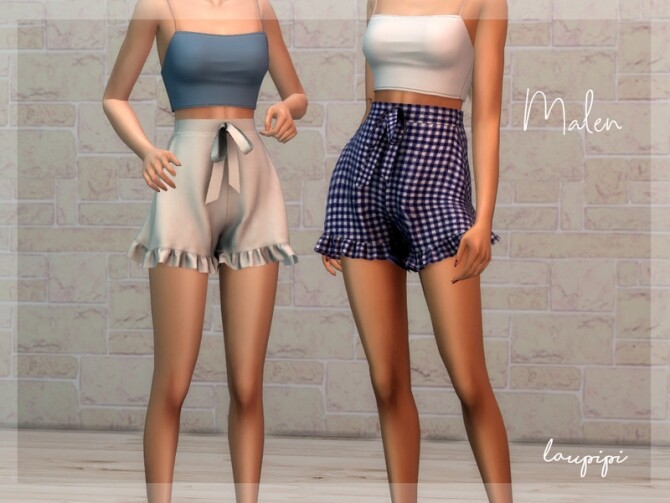 Sims 4 Malen shorts with ruffle by laupipi at TSR