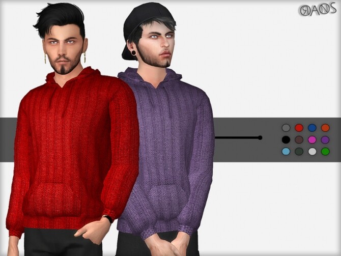 Sims 4 Knit Hoodie by OranosTR at TSR