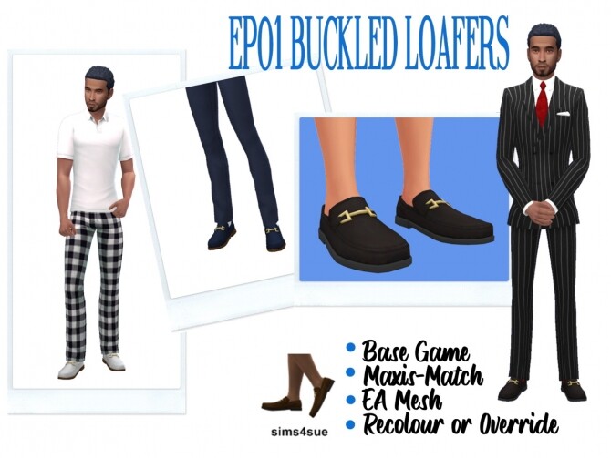 Sims 4 EP01 BUCKLED LOAFERS at Sims4Sue