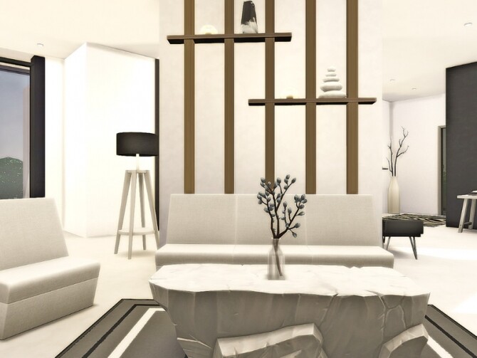 Sims 4 Modern Minimalistic Home No CC by Sarina Sims at TSR