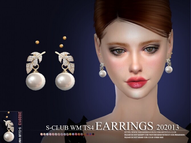 Sims 4 EARRINGS 202013 by S Club WM at TSR