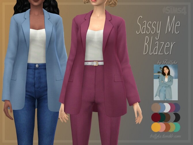 Sims 4 Sassy Me Blazer by Trillyke at TSR