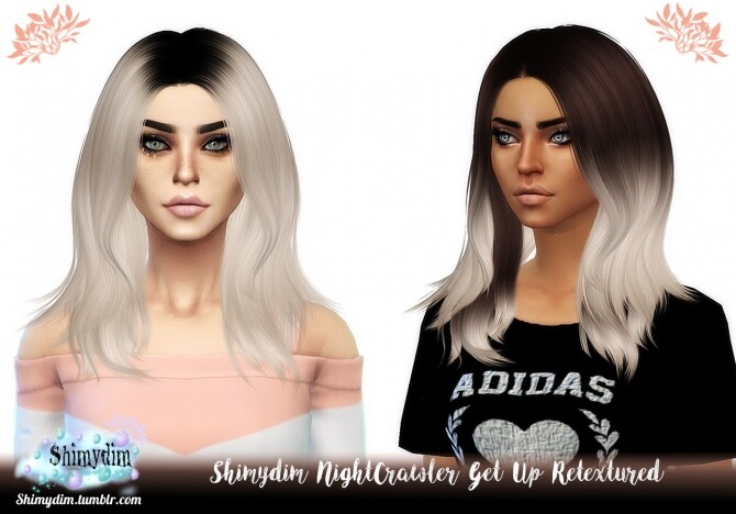 Sims 4 NightCrawler Get Up Hair Retexture Ombre + DarkRoots Naturals + Unnaturals at Shimydim Sims