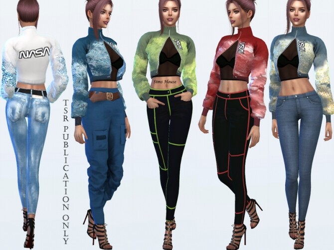 Sims 4 Womens sports jacket with print by Sims House at TSR