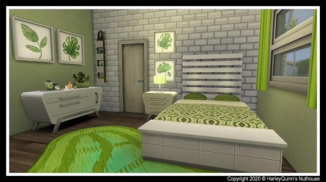 Sims 4 The Yoda Plumbob house at Harley Quinn’s Nuthouse
