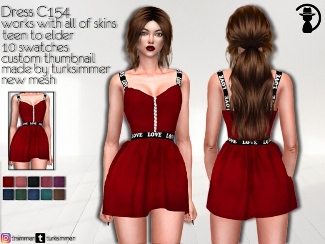 Sims 4 Dress C154 by turksimmer at TSR