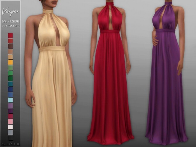 Sims 4 Vesper Dress by Sifix at TSR