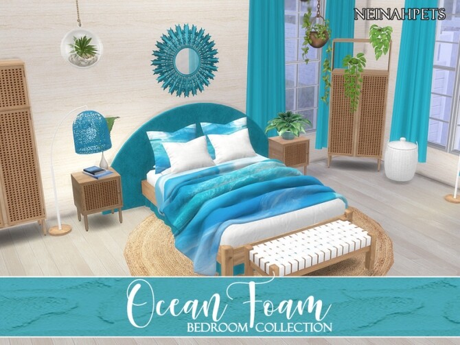 Sims 4 Ocean Foam Bedroom by neinahpets at TSR