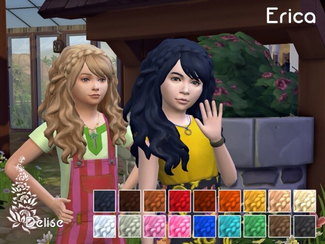 Sims 4 Erica hair recolors for kids and toddlers by Delise at Sims Artists
