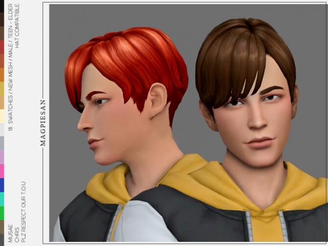 Sims 4 Chris Hair by magpiesan at TSR