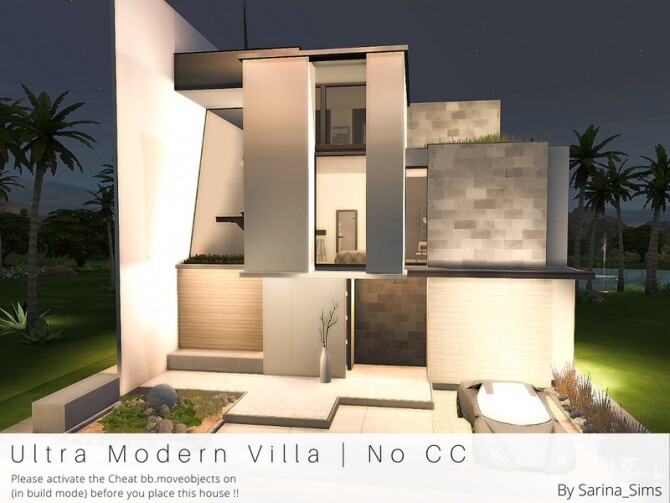 Sims 4 Ultra Modern Villa No CC by Sarina Sims at TSR