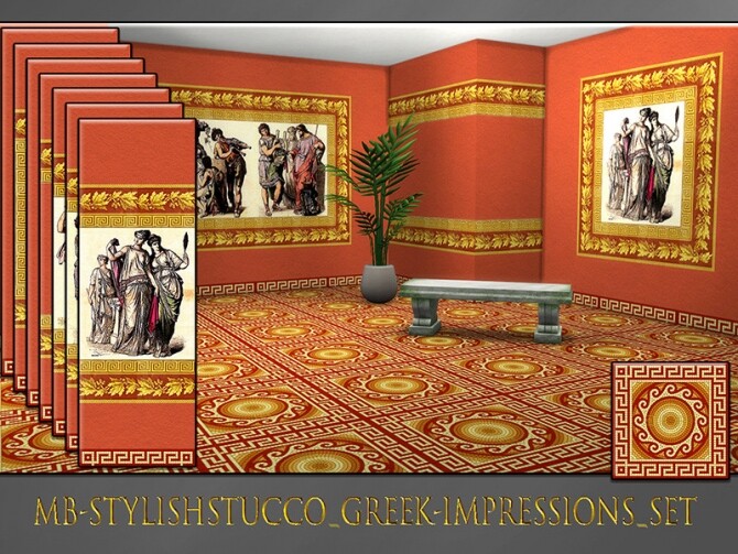 Sims 4 MB Stylish Stucco Greek Impressions SET by matomibotaki at TSR