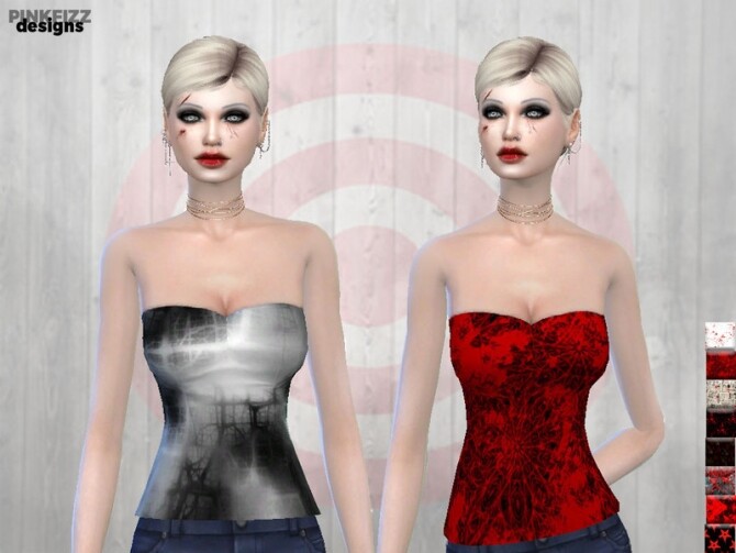 Sims 4 Apocalyptic Doomwear Top PF78 by Pinkfizzzzz at TSR
