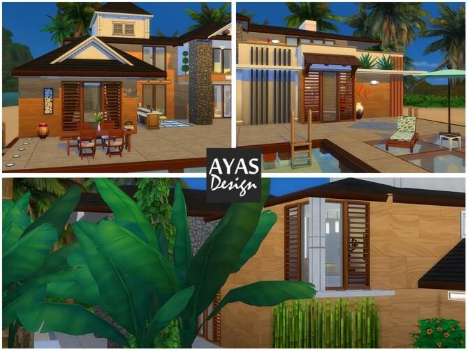 Sims 4 Modern Beach House by ozgeayas at TSR