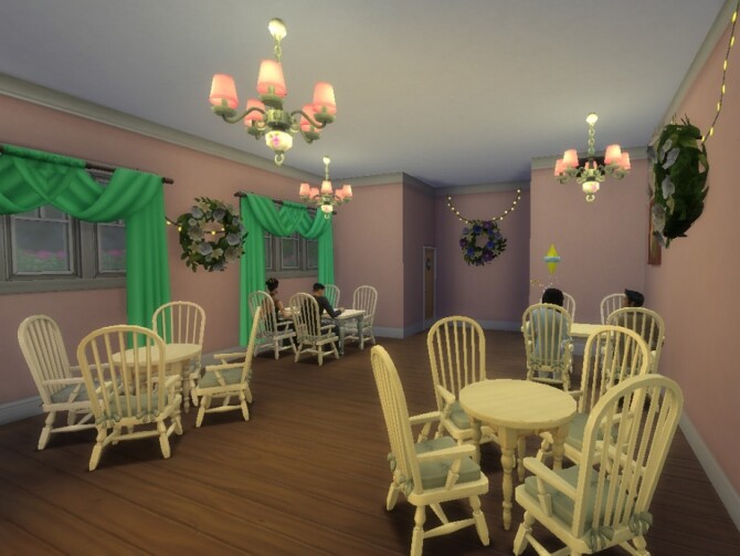Sims 4 Sweet Treats Cafe 20x20 NO CC by Biotic Blue Simmer at TSR