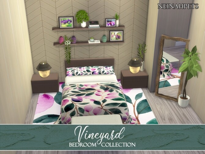 Sims 4 Vineyard Bedroom Collection by neinahpets at TSR