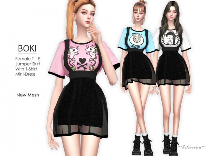 Sims 4 BOKI Mini Dress by Helsoseira at TSR